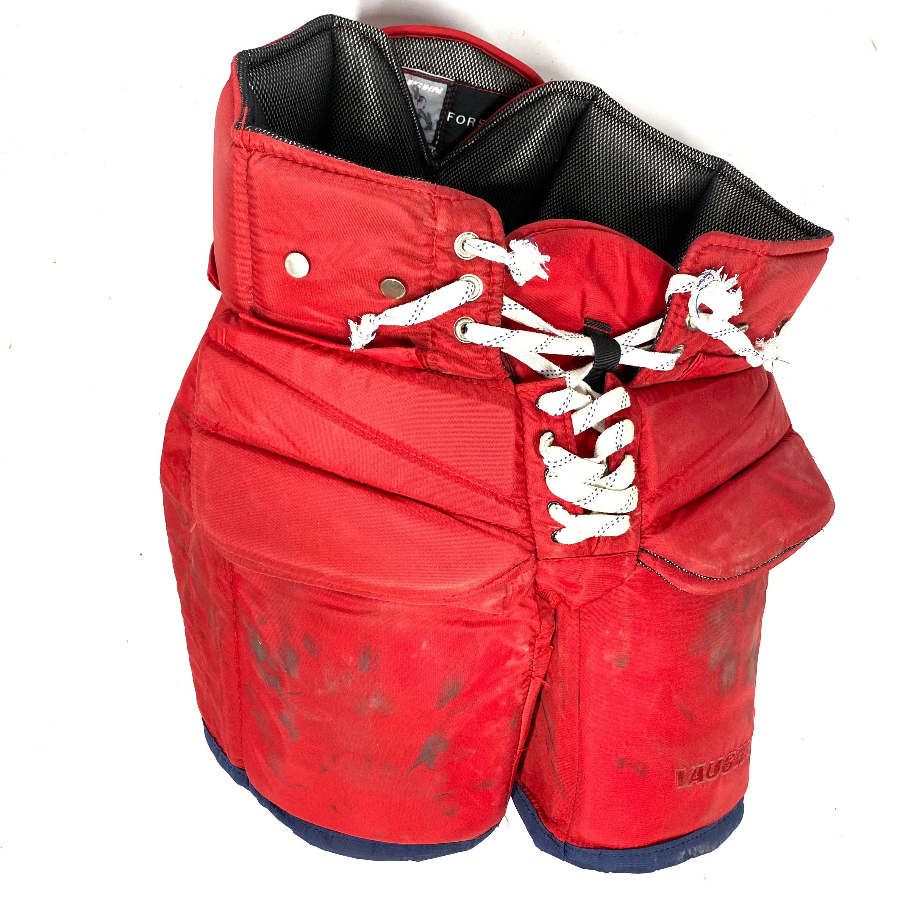 Vaughn Pro Custom - Pantalon de gardien de but NHL Pro Stock d'occasion - Anton Forsberg (rouge)